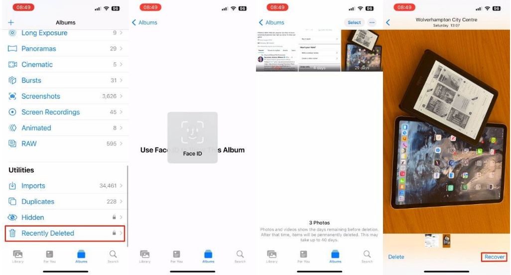 桐柏苹果14维修分享 iPhone14 上恢复已删除的照片 