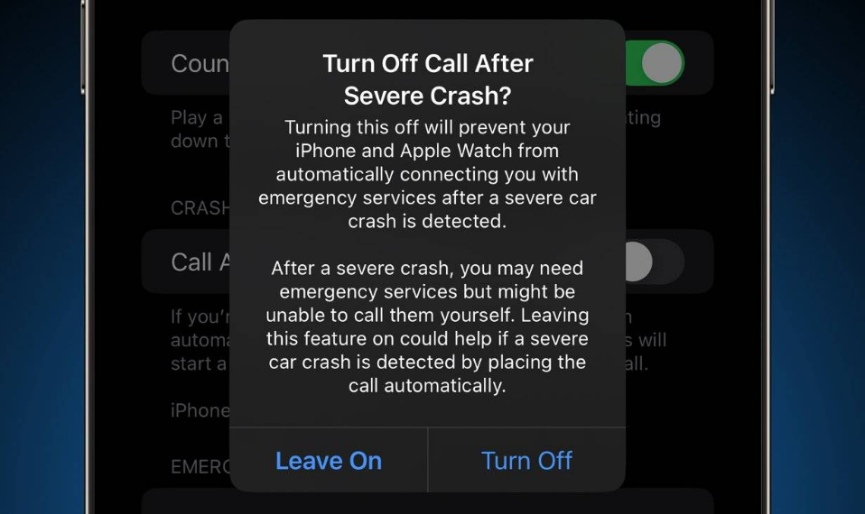 桐柏苹果14维修分享 iPhone 14 和 Apple Watch 上关闭崩溃检测 