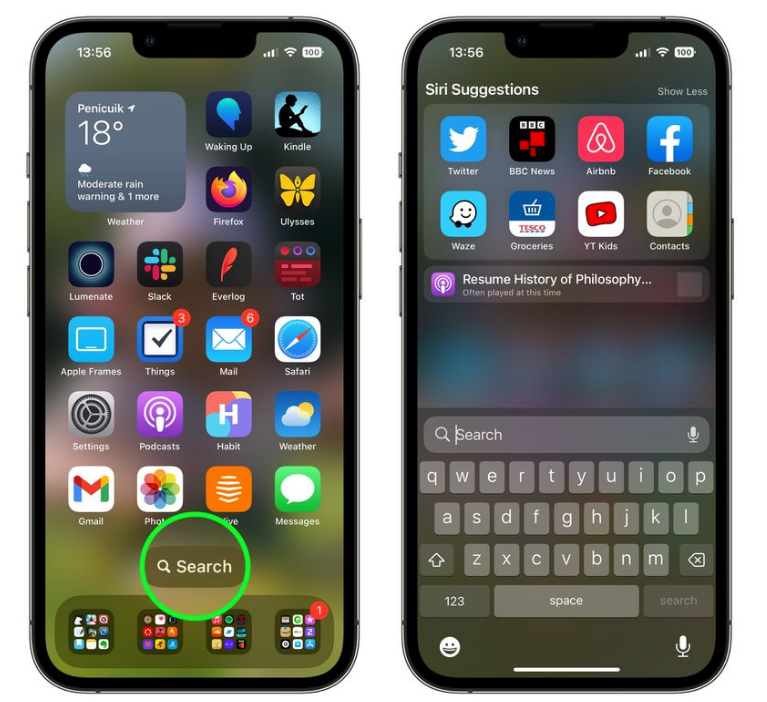 桐柏苹果手机维修分享升级到 iOS 16 后，如何删除主屏幕上的搜索按钮 